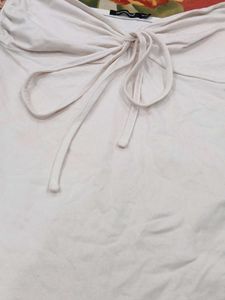 Cream Tie-Front Tube Top