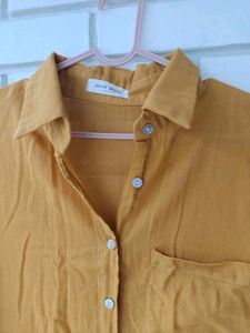 Stylish Yellow Long shirt with side slit for Women