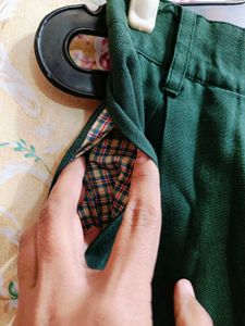 Green Pleated Skirt