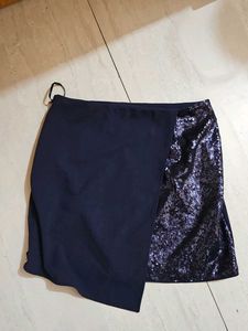 Navy Blue Sequin Skirt
