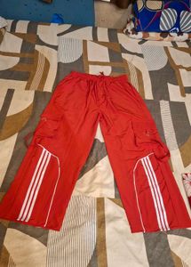 Bright Red Casual Pants