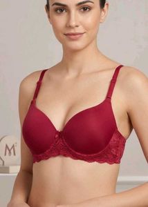 Red  with Lace Detail