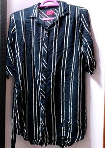 Button down long shirt with belt