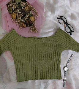 Chic Ribbed Off-Shoulder Top
