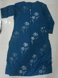 Stylish Teal Floral Print Kurta