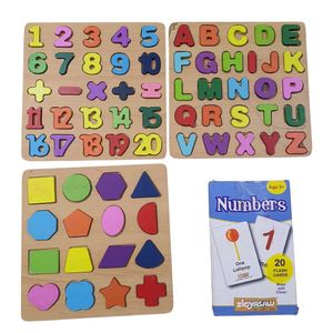 Number Flash card + Wooden Alphabet,puzzle