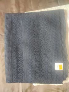 Blue Embroidered Cotton 1 Pants