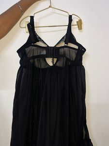 Elegant Black Lace Nightgown