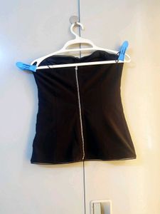 Zara Chic Black Strapless Corset Top