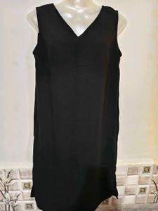 Classic Black V-Neck Midi Dress