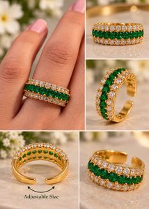 Sparkling Emerald and Diamond Ring