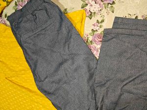 Yellow Printed Kurta with Blue Pants