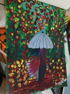 Abstract Tree Sunset Painting camvas book