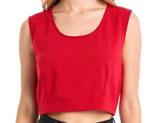 Elegant Red Sleeveless Blouse