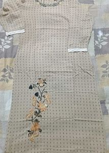 MFC Beige Embroidered Kurta