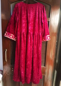 Velvet Embroidered Kurta