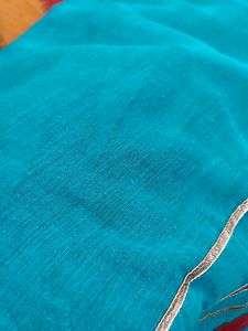 Elegant Turquoise Embellished Saree