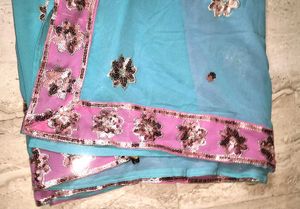 Partywear Lacha Saree with Sequin Work 💖