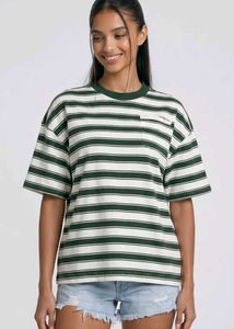 Striped Drop-shoulder Oversized T-Shirt