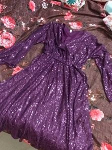 Sparkling Purple Sequin Dress