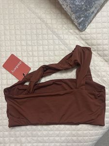 Brown One-Shoulder Bikini Top