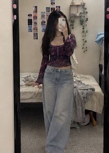 Floral Mesh Long Sleeve Top