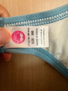 Light Blue Leaf Print Bra