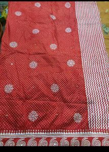 Red Embroidered Saree