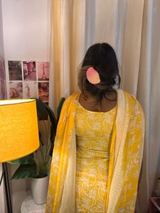 Yellow Floral Kurta Set