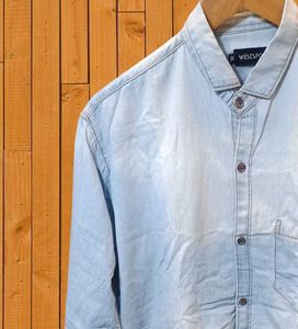 Men's Light Wash Denim Shirt Size XL