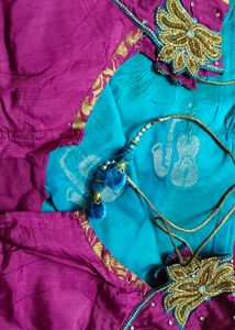 Heavy Silk Saree Aari Blouse