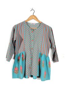 Blue Floral Printed Top(Women’s)
