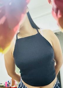 Smocked Halter Neck Crop Top
