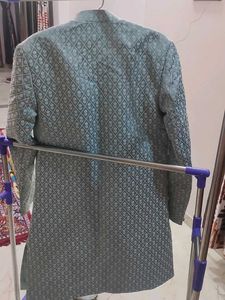 Men's Light Blue Jacquard Kurta