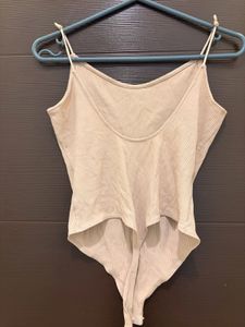 Ribbed Spaghetti Strap Bodysuit
