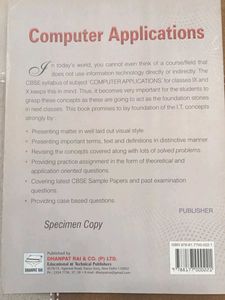 CBSE Computer Applications Class X Textbook