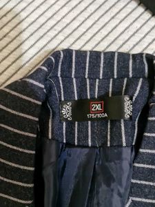 Navy Pinstripe Blazer