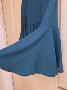 Teal Peplum Blouse with Bell Sleeves Moda Rapido