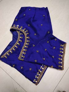 offer💙Royal Blue Aari Maggam Blouse