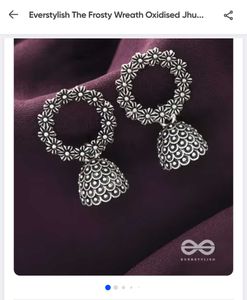 Oxidised Flower Jhumka Earrings