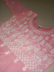 Pink Embroidered Anarkali kurti