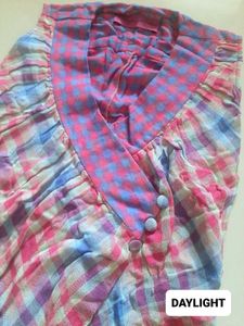 💜 One-of-a-Kind Pastel Plaid Designer Wrap Top