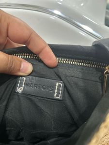 Straw &amp; Faux Leather Crossbody Bag