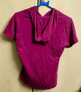 Stylish Maroon Hoodie T-Shirt