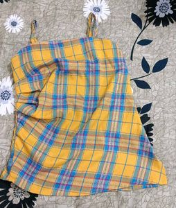 Yellow Plaid Camisole Top
