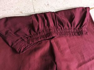 Maroon Wide Leg Trousers