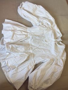 White Cotton Dress with Puffy Sleeves