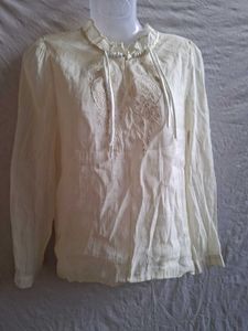 Cream Embroidered tops