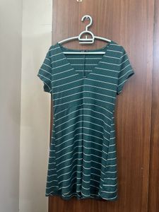 Cotton On Green Ribbed Dress | Size M