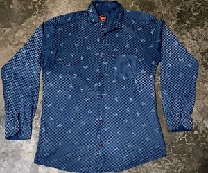 Stylish Blue Patterned Shirt